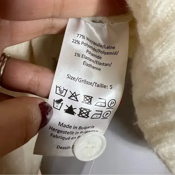 BAUM UND PFERDGARTEN Catia cream wool cardigan an sweater SMALL